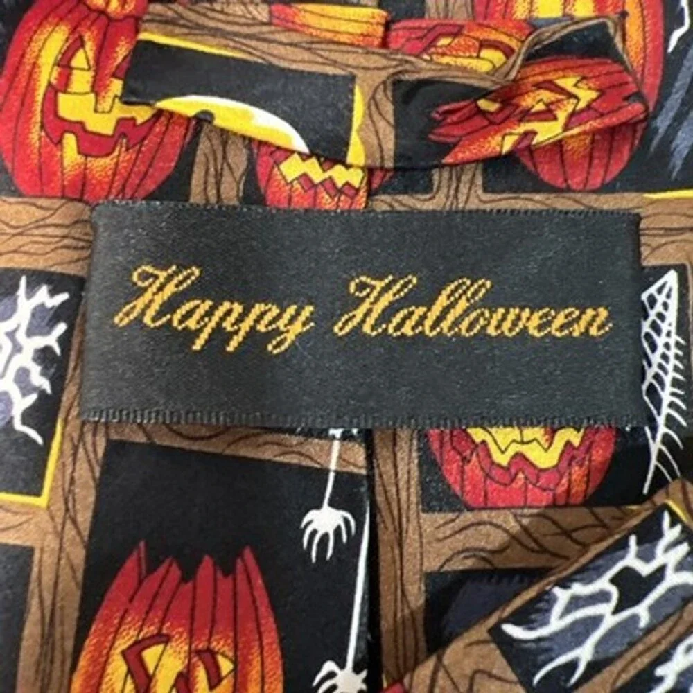Jack O’Lantern Pumpkin Halloween Silk Tie Necktie 57”x4”
